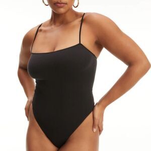 Good American Seamless Skinny Strap Bodysuit NWT Size 1/2